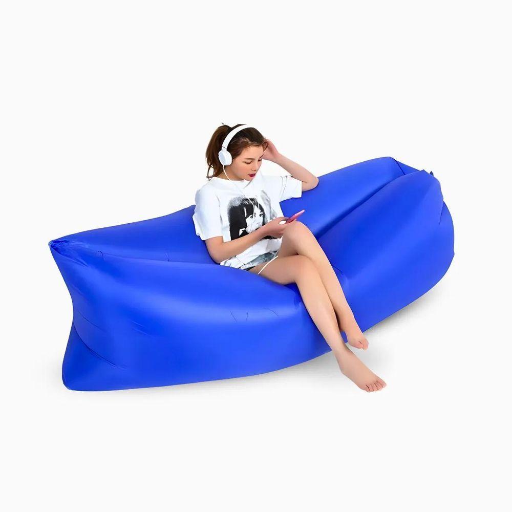 Miniatura Sofá Inflável De Ar Portátil Puff Impermeável Praia Camping