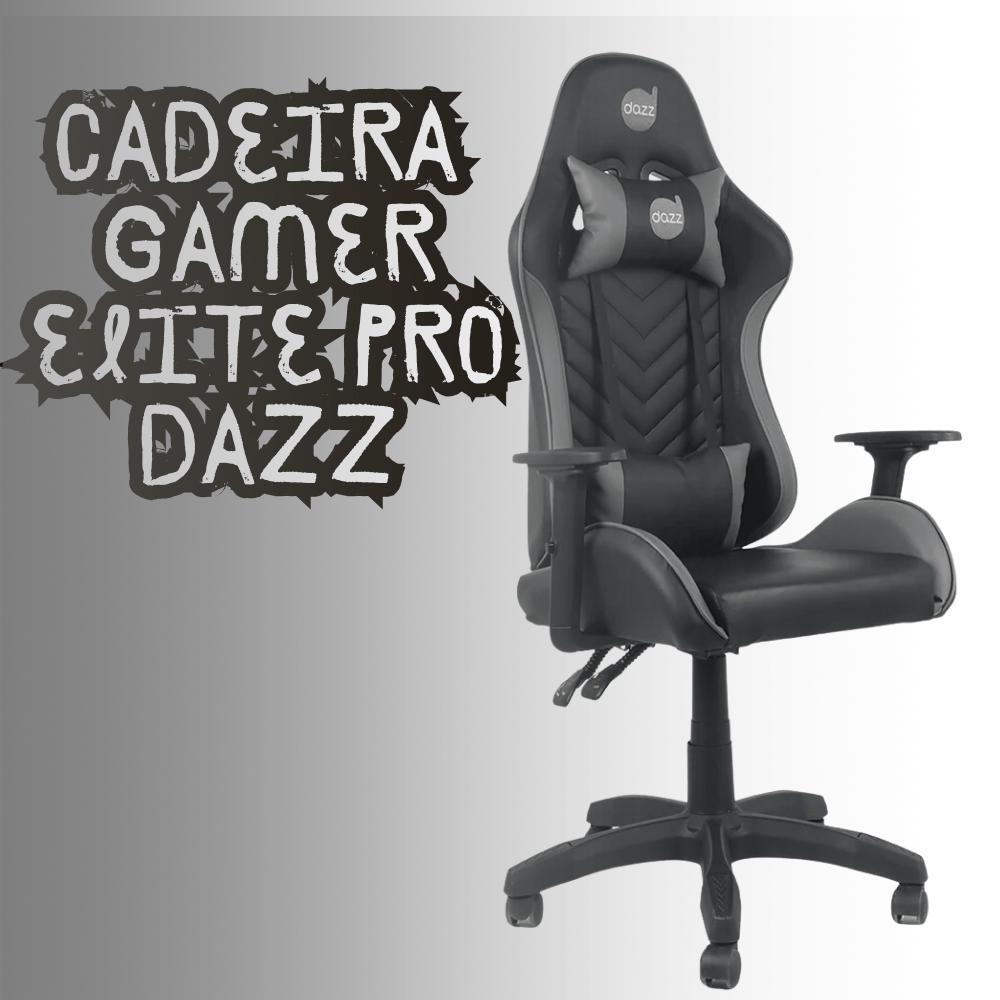 Miniatura Cadeira Gamer Elite Pro Dazz Preto E Cinza Reclinável