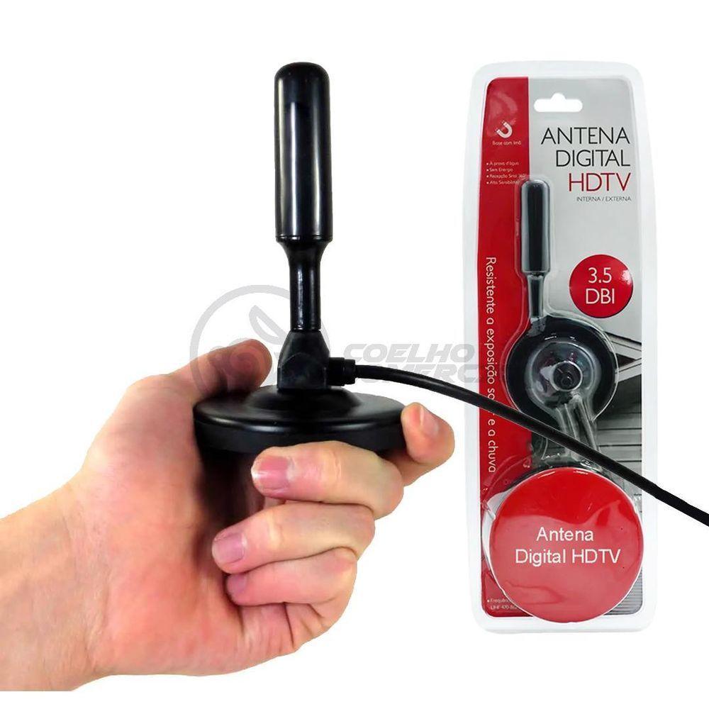 Miniatura Antena Digital Portátil Interna E Externa Full Hdtv Vhf 4K