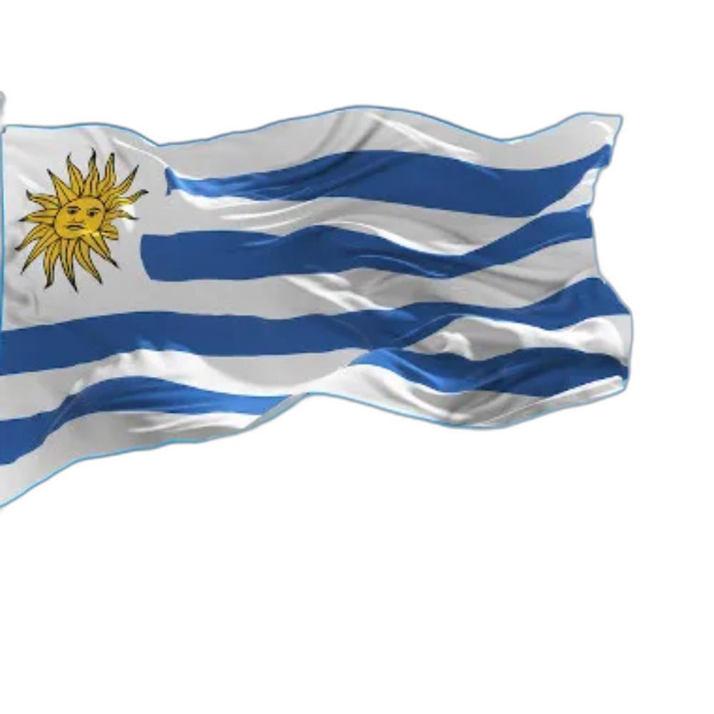 Miniatura Bandeira Do Uruguai 1,50X0,90Mt 100% Poliéster Países Escola