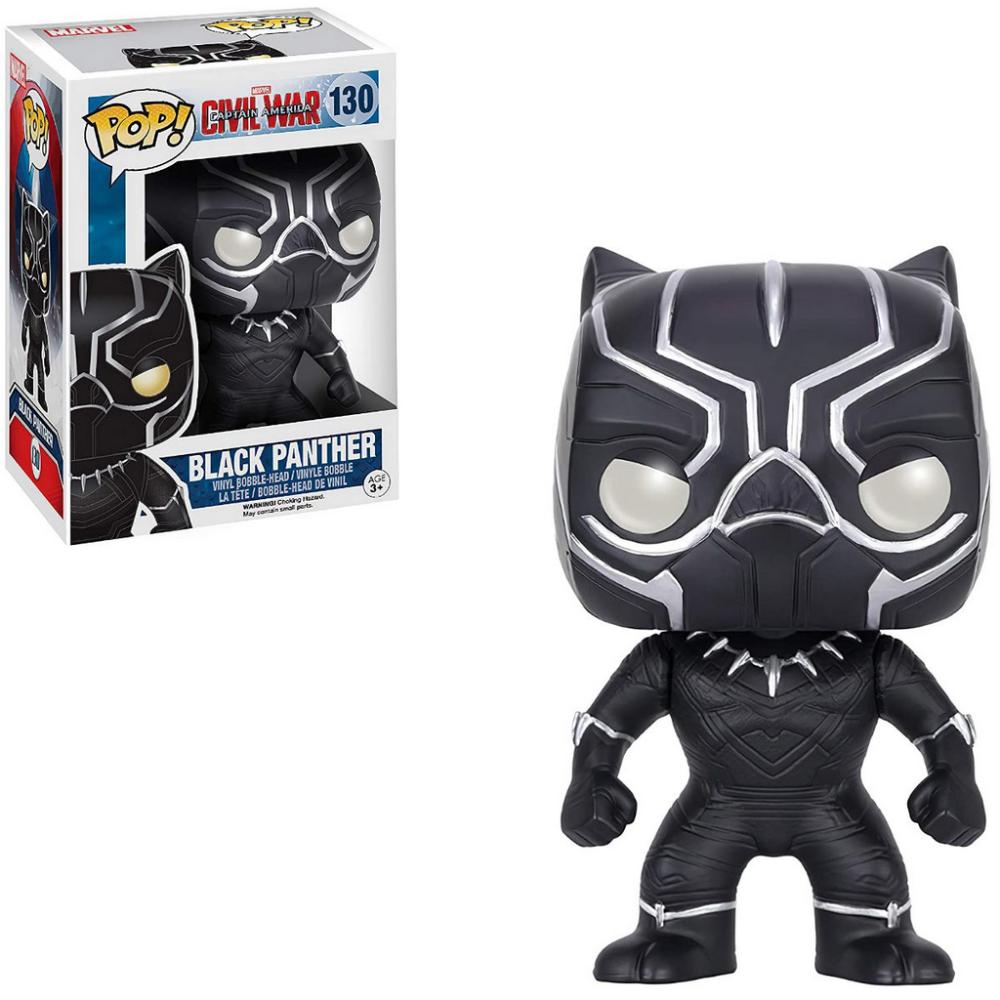 Miniatura Funko Pop Captain America 130 Black Panther Pantera Negra