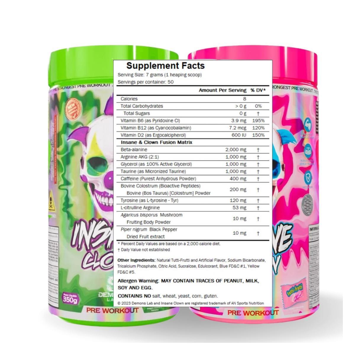 Miniatura Pré Treino Insane Clown 350G Demons Lab