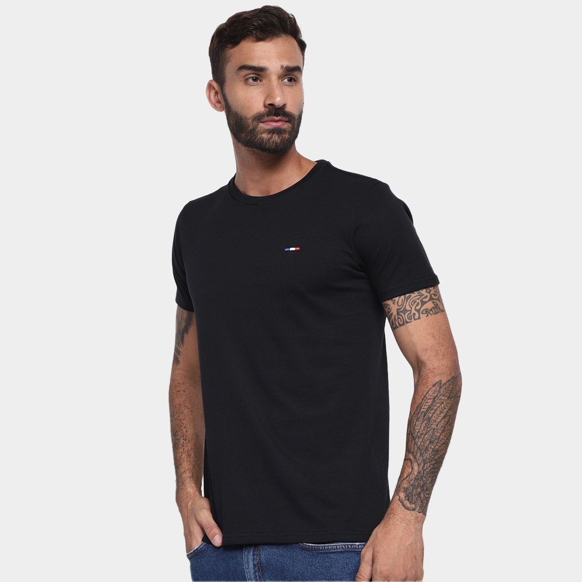 Miniatura Kit Camiseta Industrie França Masculina 3 Peças Preto+Branco - G