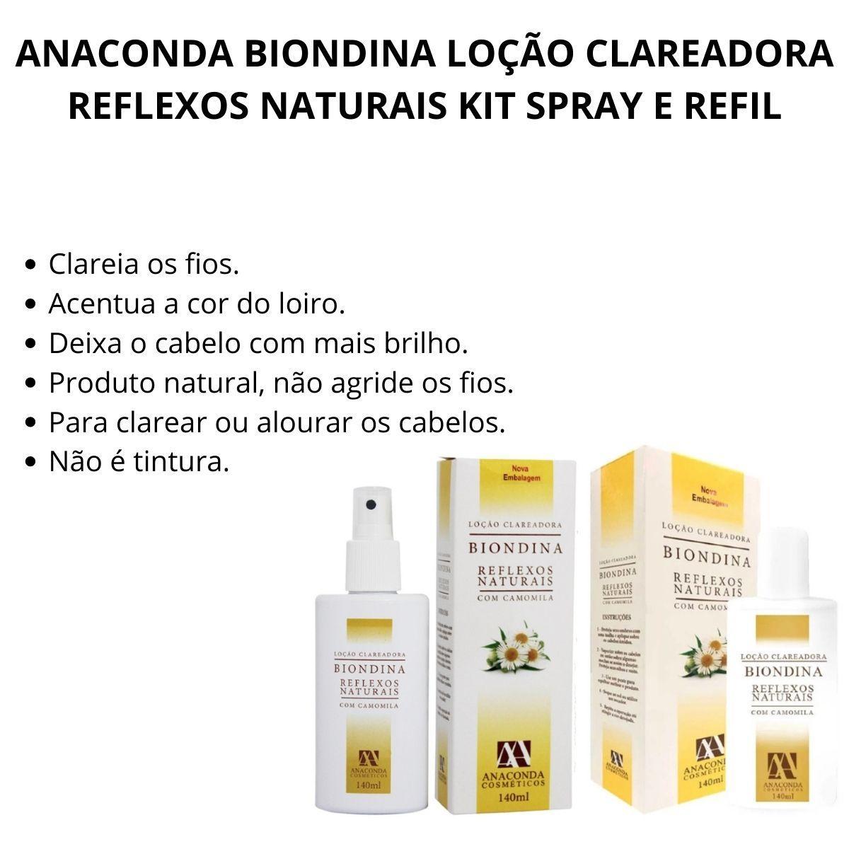 Miniatura Anaconda Biondina Loção Clareadora Reflexos Naturais Kit