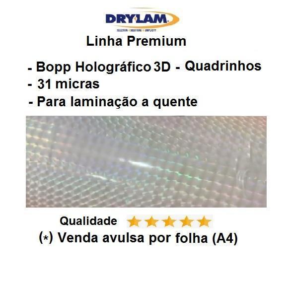 Miniatura Kit Bopp Holográfico 3D - 31 Micras - 60 Folhas A4
