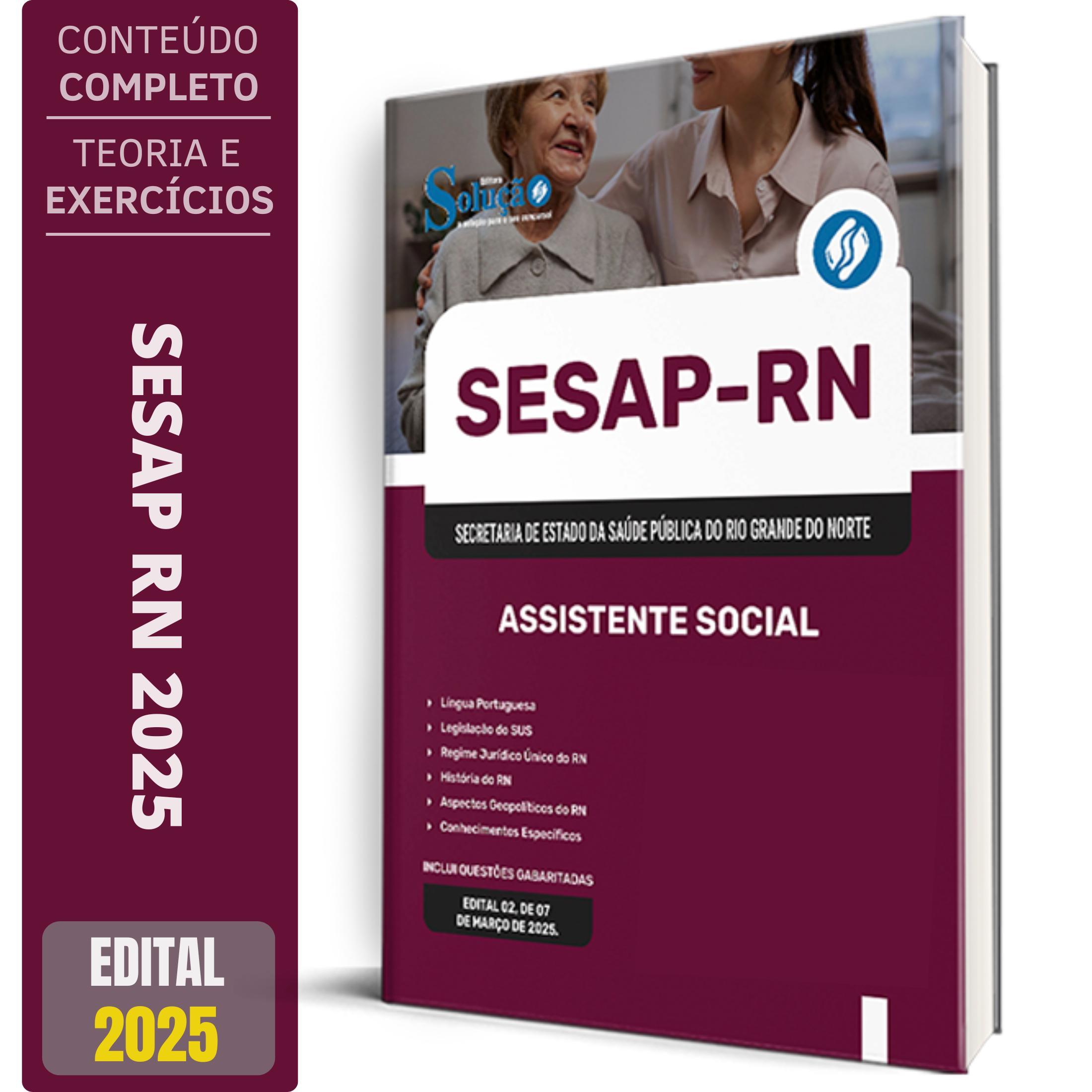 Miniatura Apostila Sesap Rn 2025 - Assistente Social