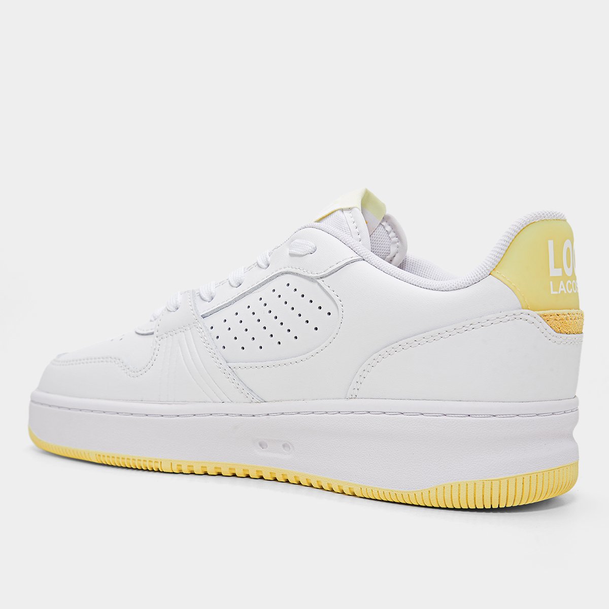 Miniatura Tênis Lacoste L001 Feminino Branco+Amarelo - 35