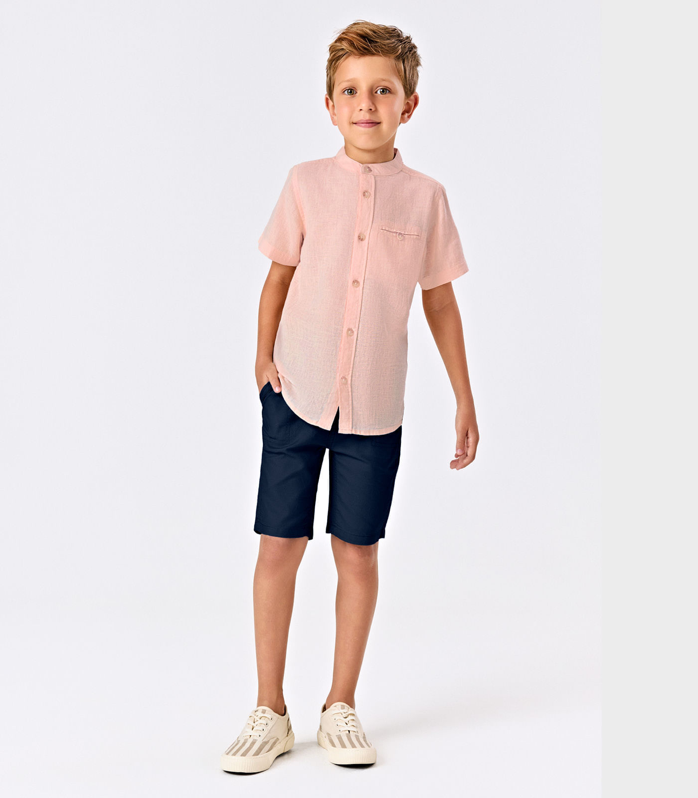 Conjunto Menino Camisa Com Bermuda Trick Nick Rosa 10