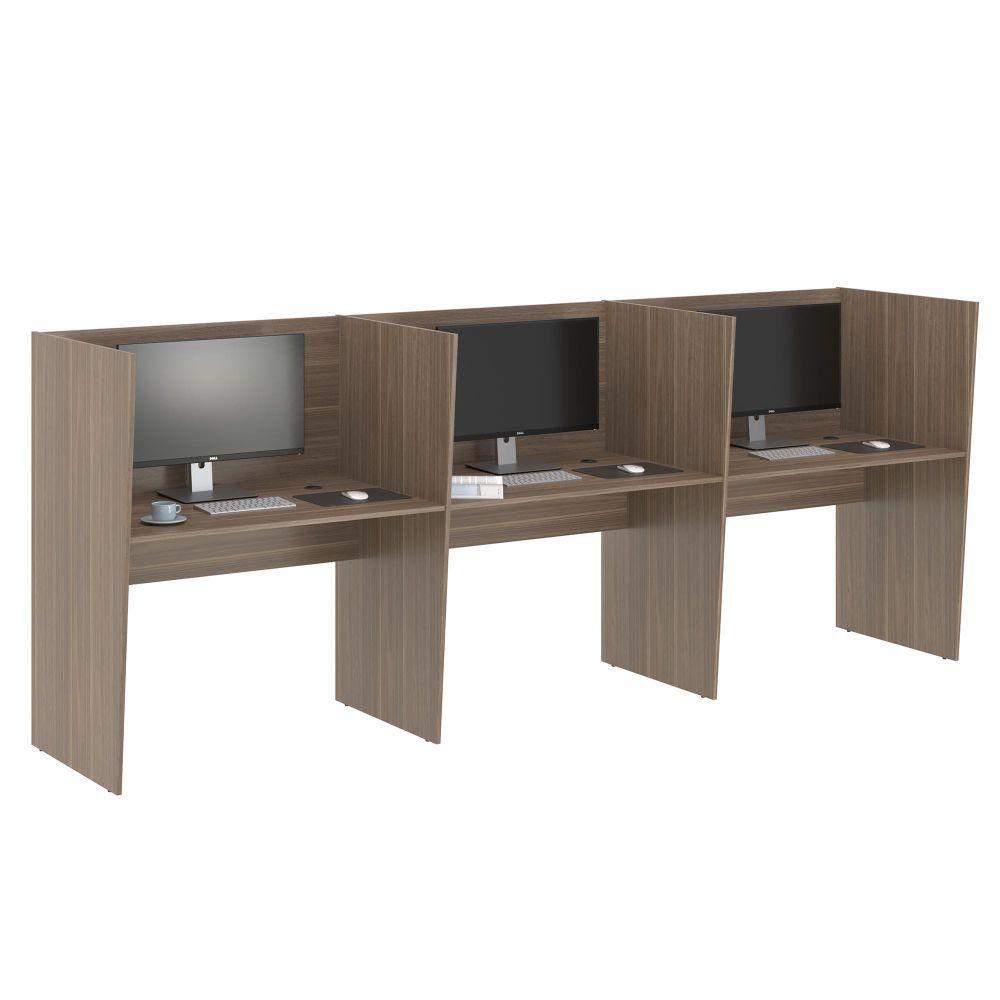 Miniatura Mesa De Trabalho Call Center 3 Lugares Tripla Fechada - Affara Affara