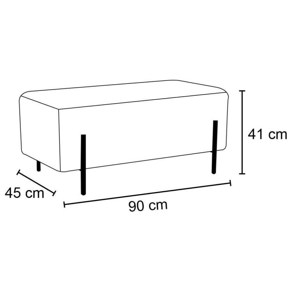 Miniatura Kit 2 Puffs Decorativos 90cm Base Aço Status Azul Marinho