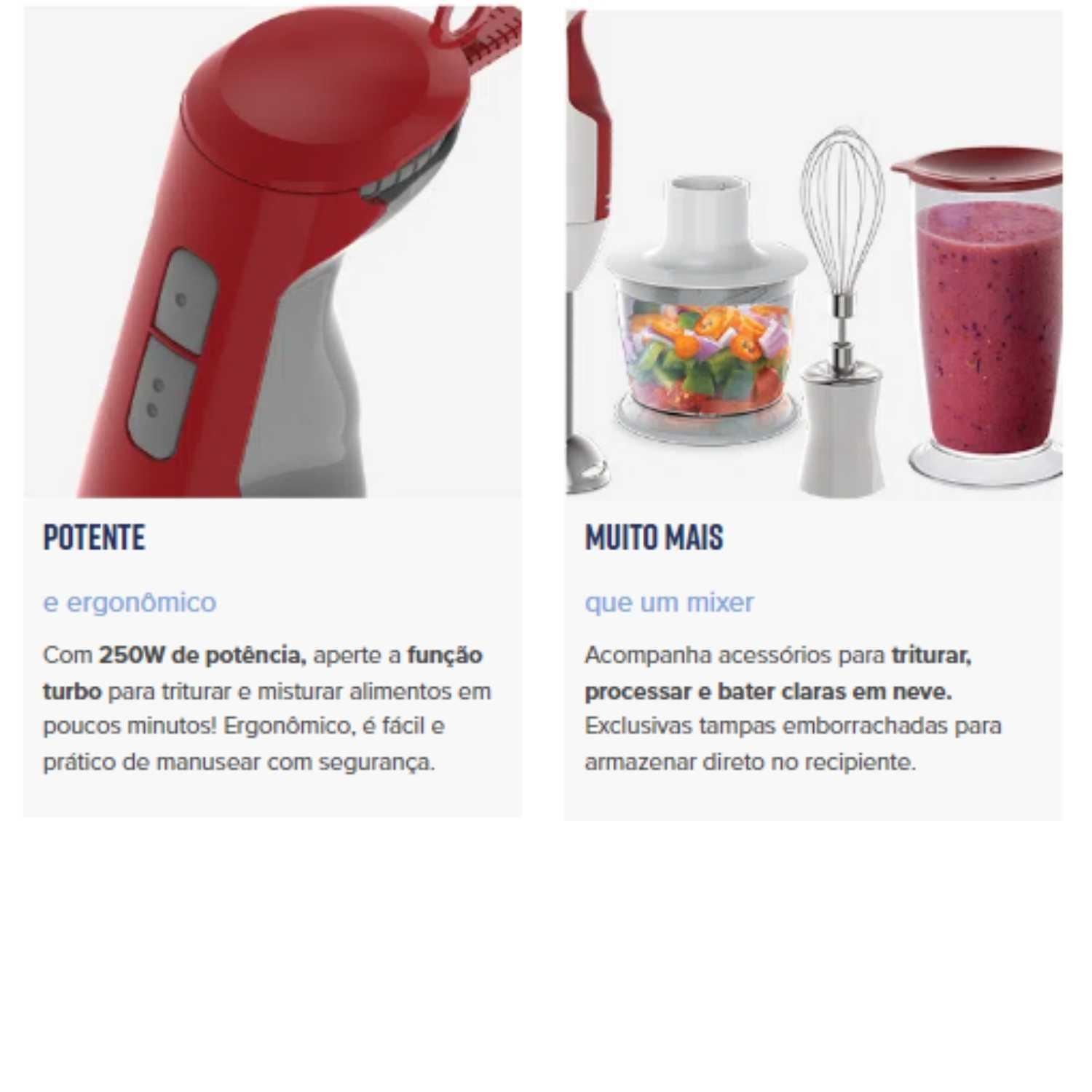 Mixer Processador Alimentos Batedor Liquidificador Portátil