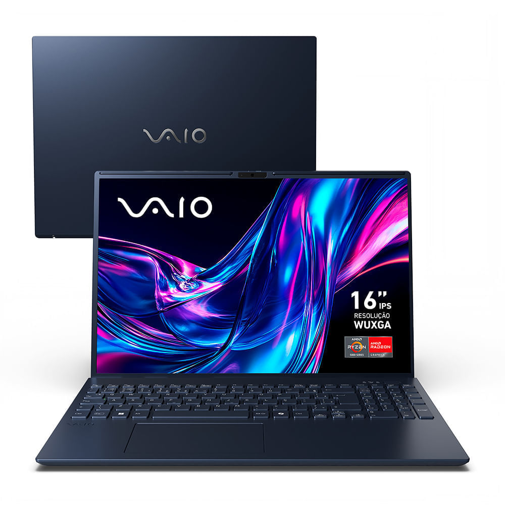 Notebook VAIO FE16 AMD® Ryzen 7-5700U Linux 32GB RAM 512GB SSD 16" IPS WUXGA - Cinza Grafite