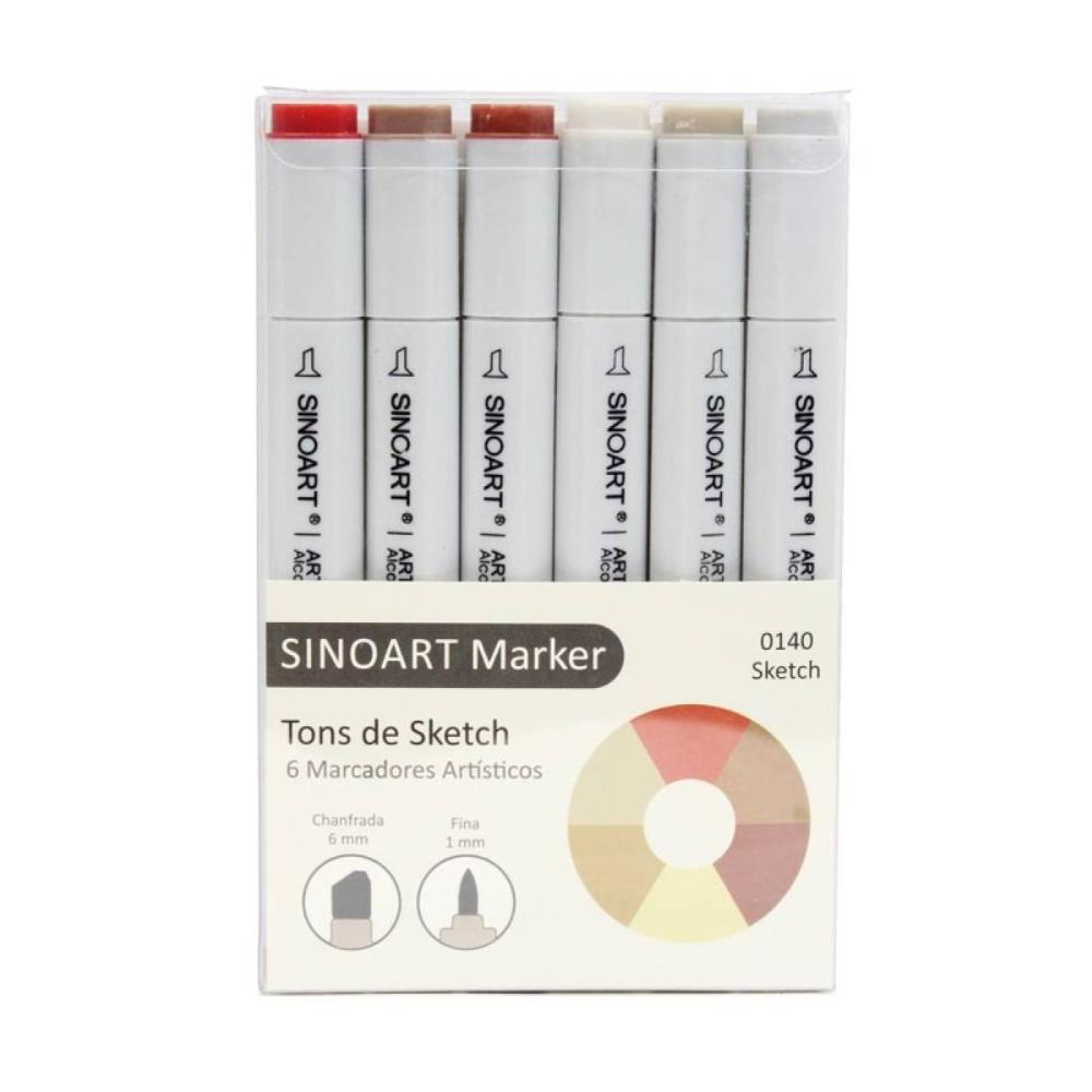Miniatura Marcador Sinoart - Tons Sketch (6 Peças)