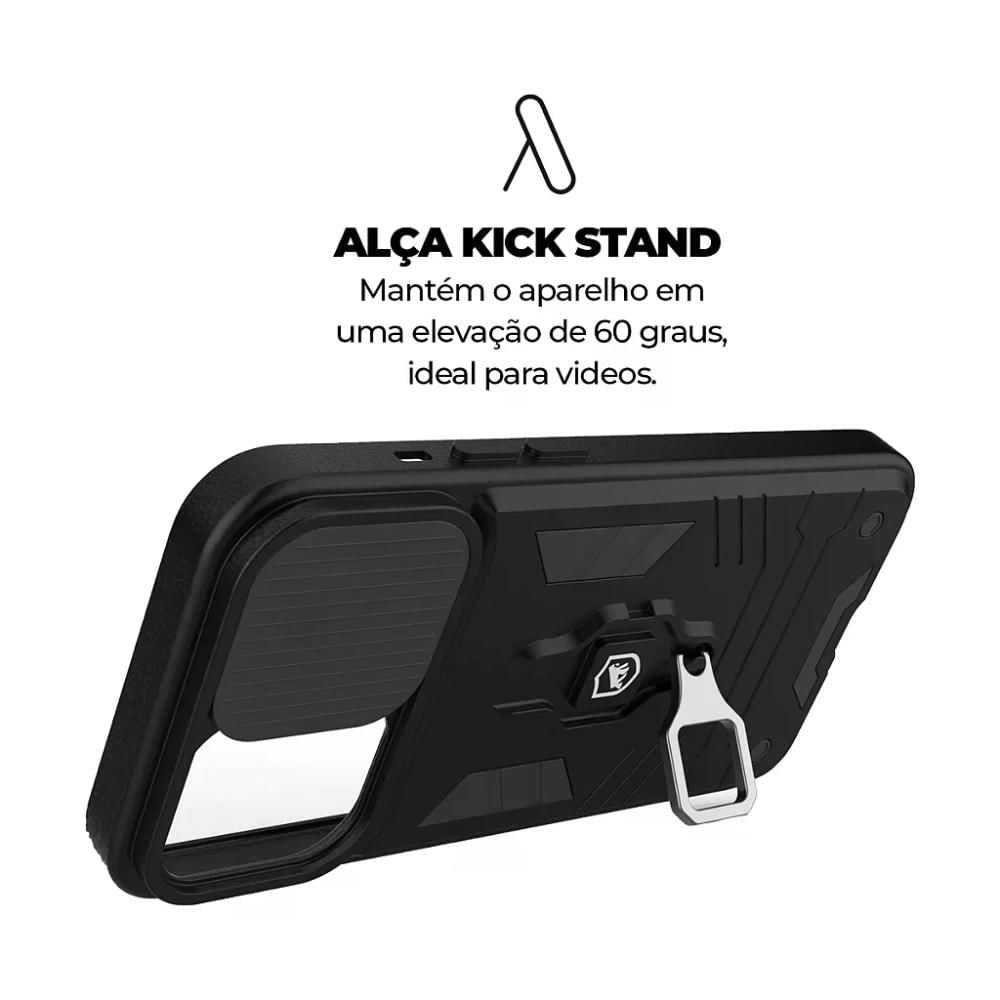Kit Capa Defender e Pelicula Coverage 5D Pro Preta para iPhone 15 Pro - Gshield