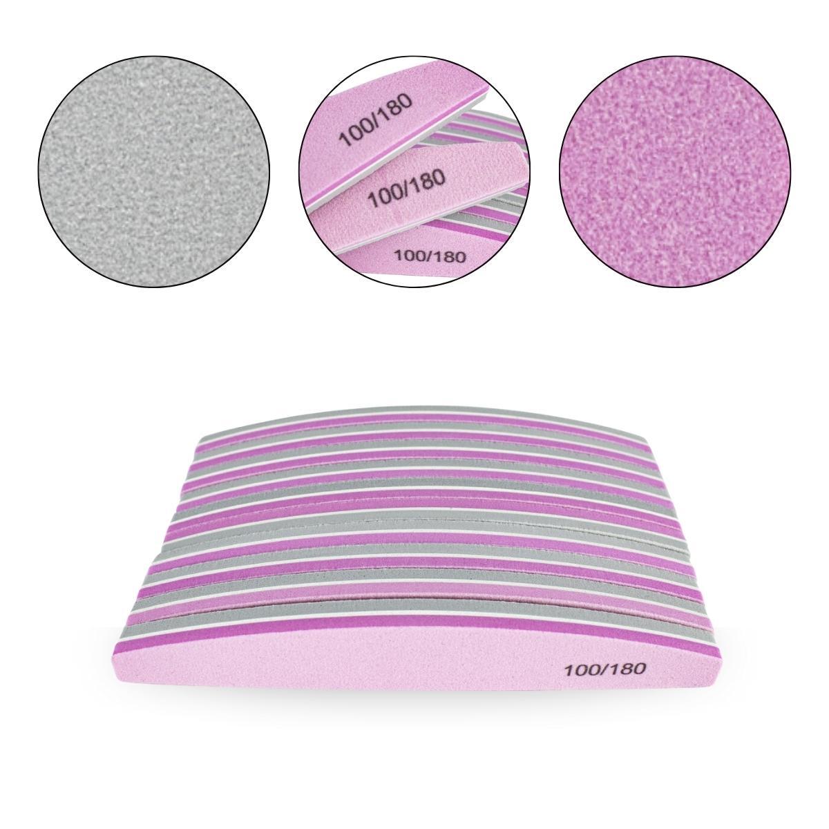 Miniatura Kit 10 Lixa Bumerangue Buffer 100/180 Polidora Unhas De Gel