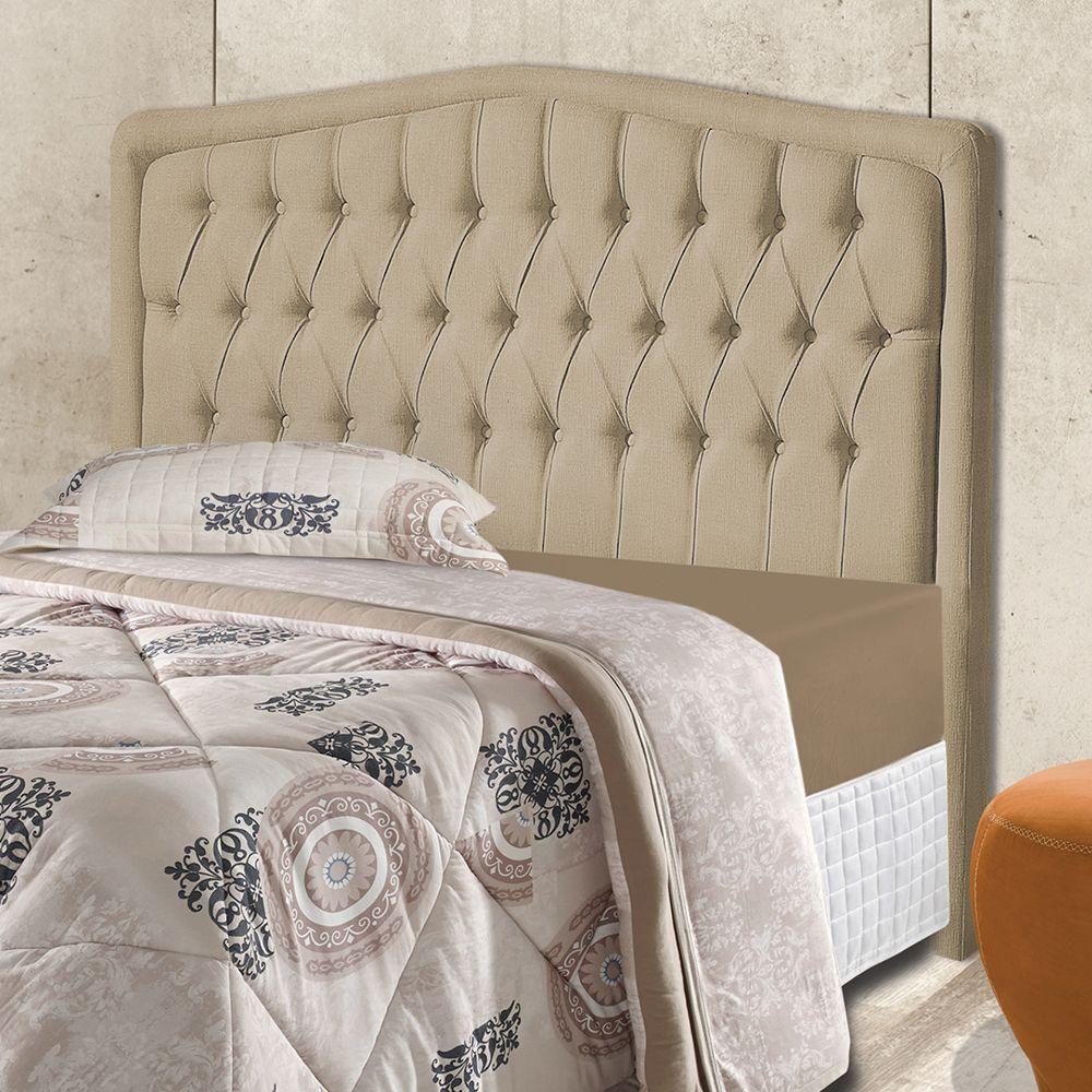 Miniatura Cabeceira Cama Box Casal Costa Rica 1,60 Linho Bege Claro Grupo 1- 1/24