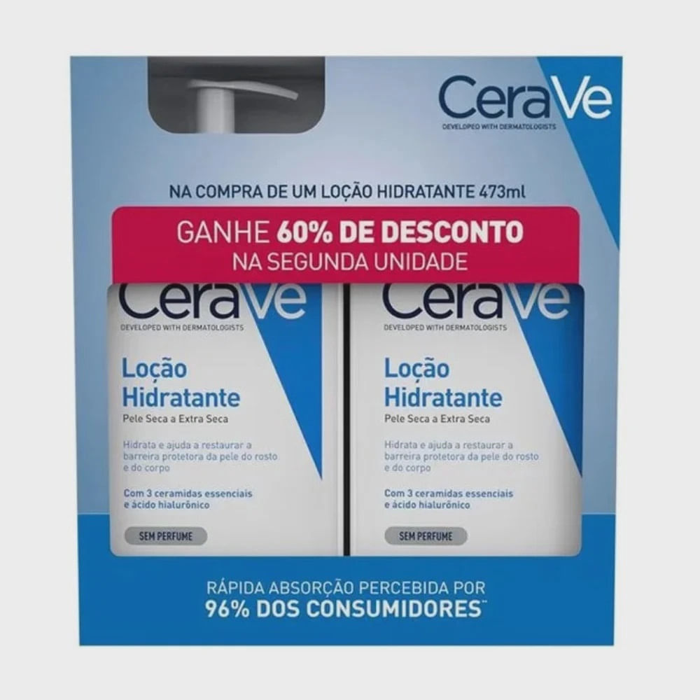 Miniatura Cerave Loção Hidratante 473ml Pele Extra Seca+60% Desconto Segunda Unidade