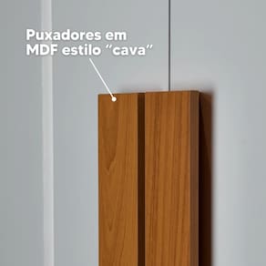 Guarda-Roupa Casal Madetec Portinari com Espelhos 6 Portas 4 Gavetas Ripado Angular Amortecimento Cabideiro Extensível ARM 6PT C/ESP 4GV MADETEC VERONESE CINAMOMO