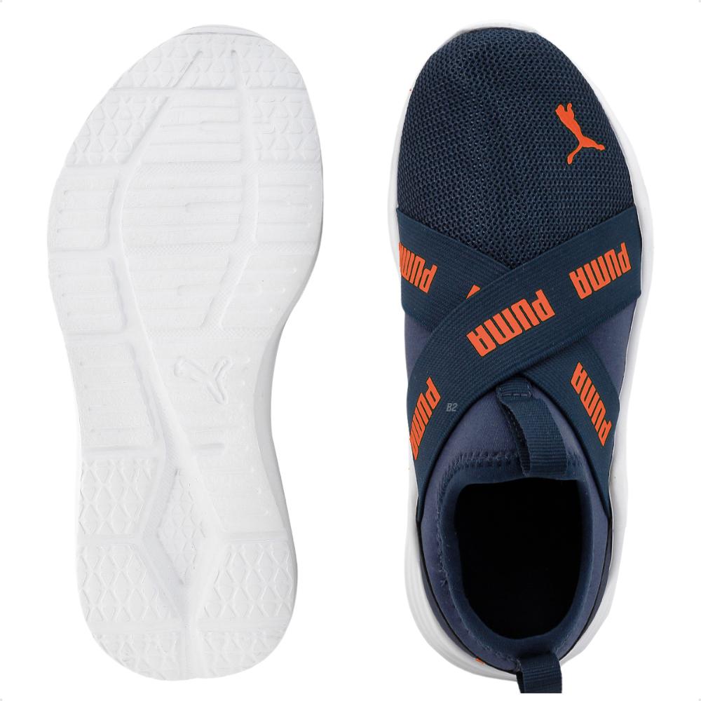Tênis Puma Wired Run Slip On Infantil Marinho / Laranja - 19