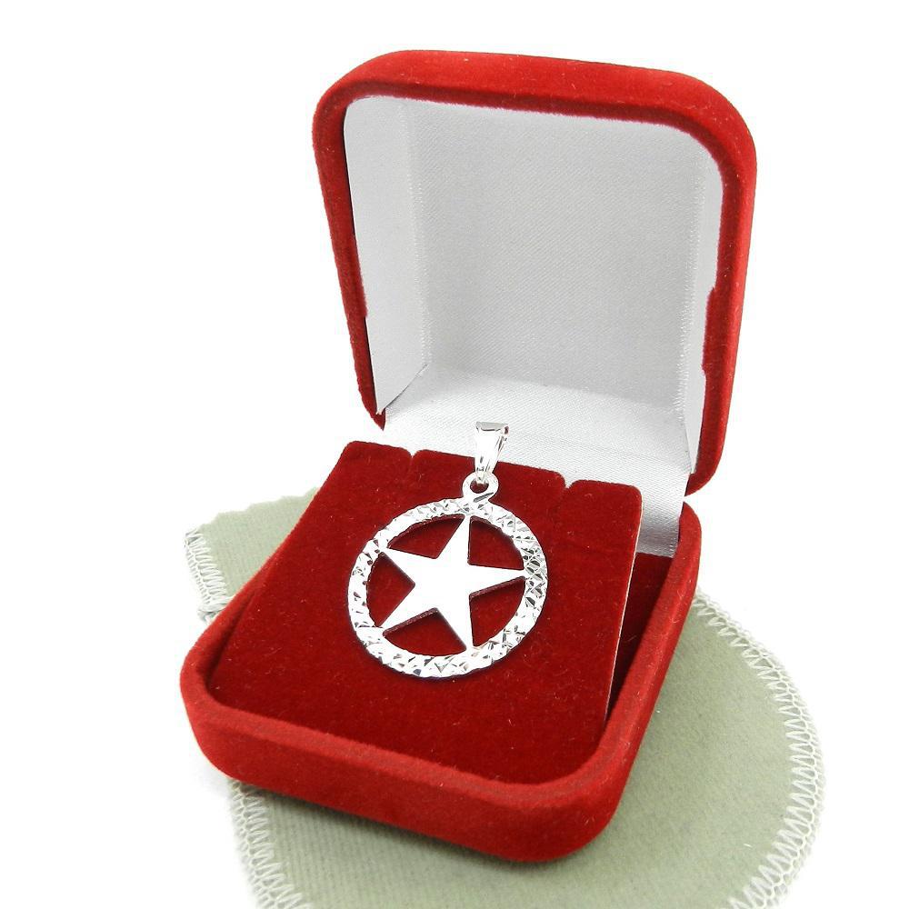 Miniatura Pingente Estrela 5 Pontas 25Mm Folheado Prata Pi218