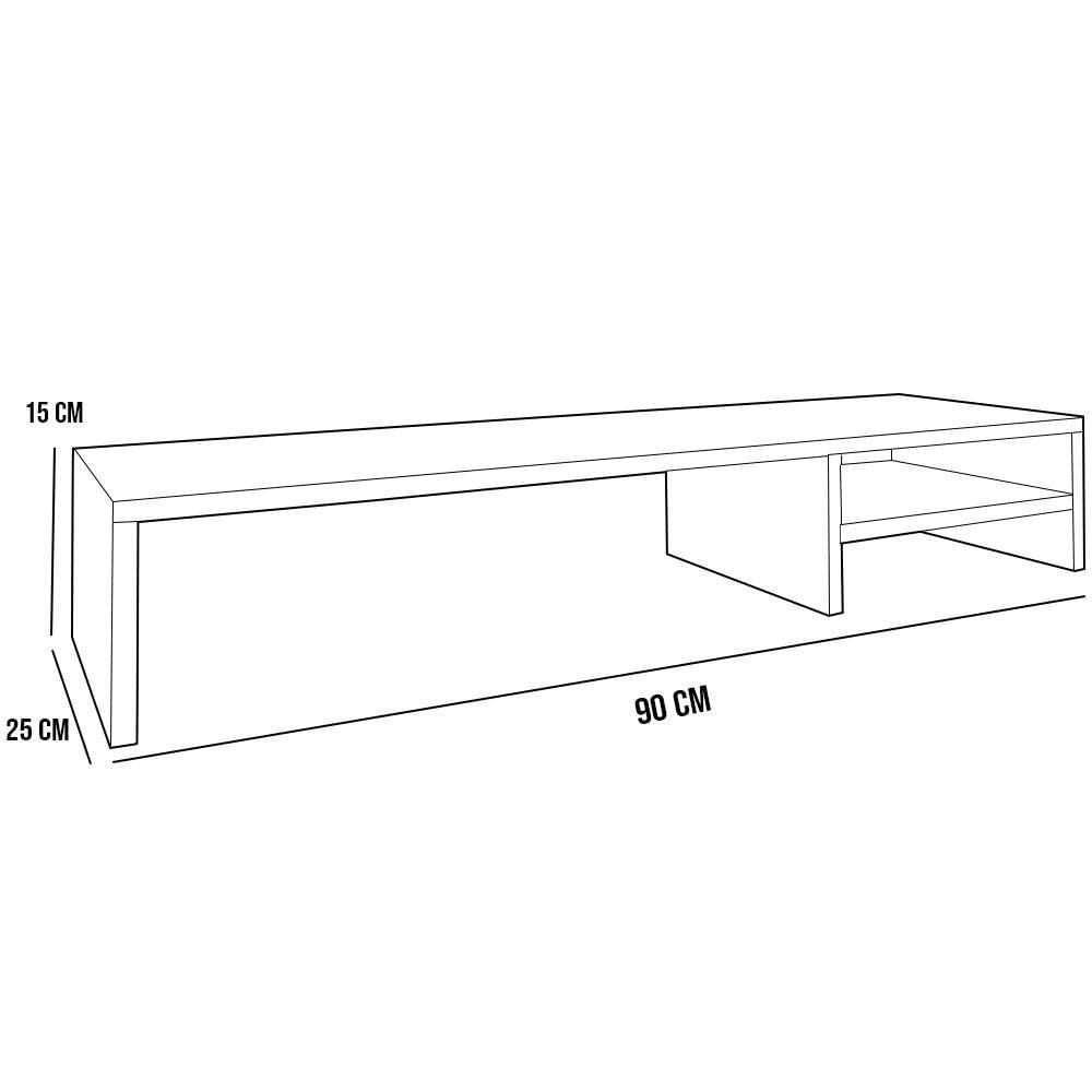 Miniatura Suporte Para Monitor Stand Home Office Lap 90 Cm L03 Branco - Lyam