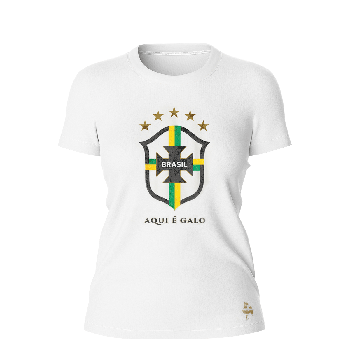 Miniatura Camiseta Feminina Copa do Mundo 2022 "Aqui é Galo" - Branca G