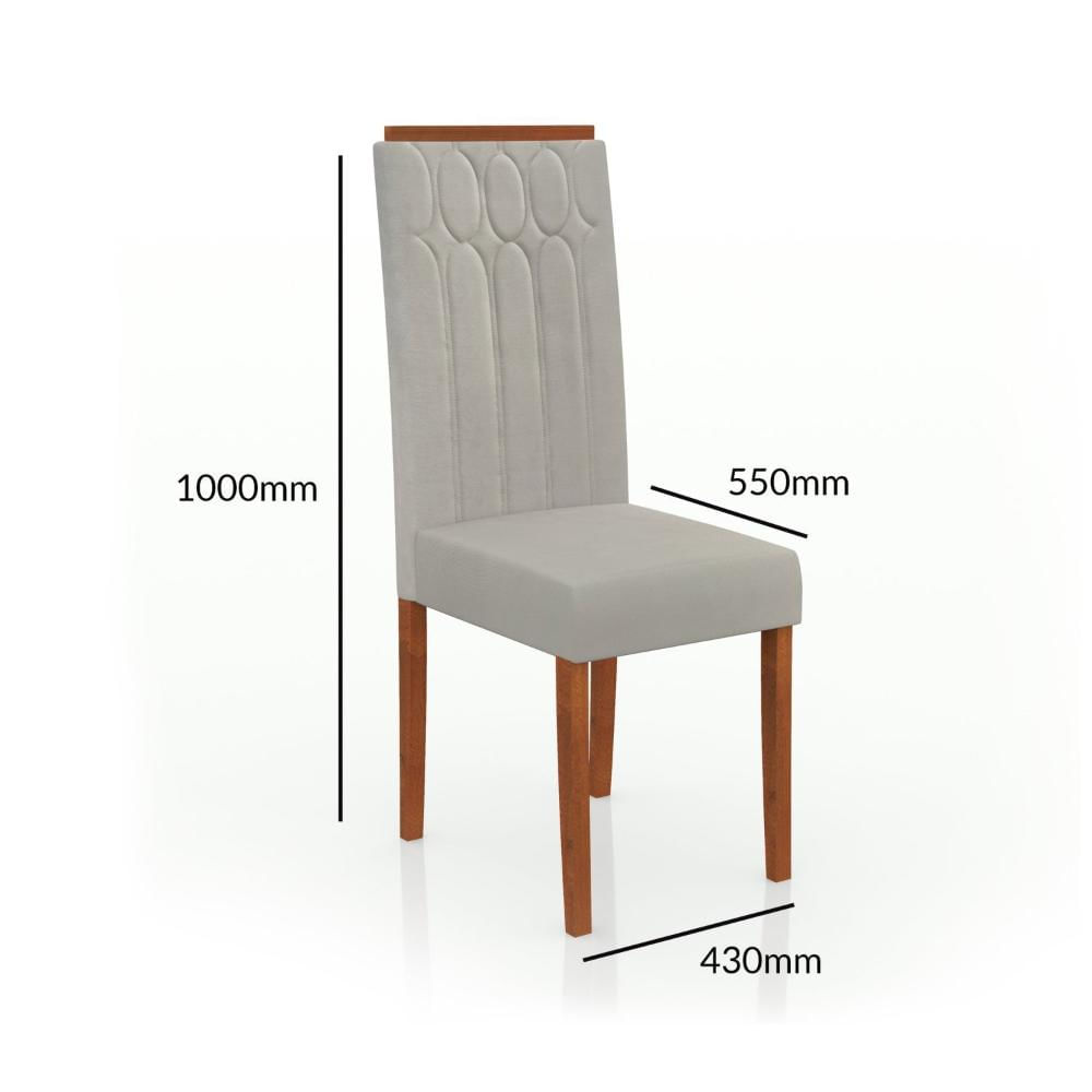 Miniatura Conjunto Sala de Jantar 6 Lugares Madeira Eucalipto Ametista Móveis Meneghetti Caramelo/Bege Claro