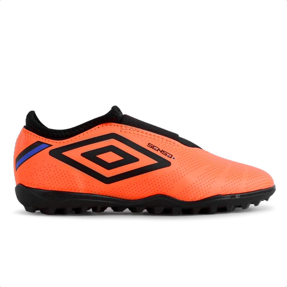 Miniatura Chuteira Society Umbro Sense Kids Laranja / Preto - 33