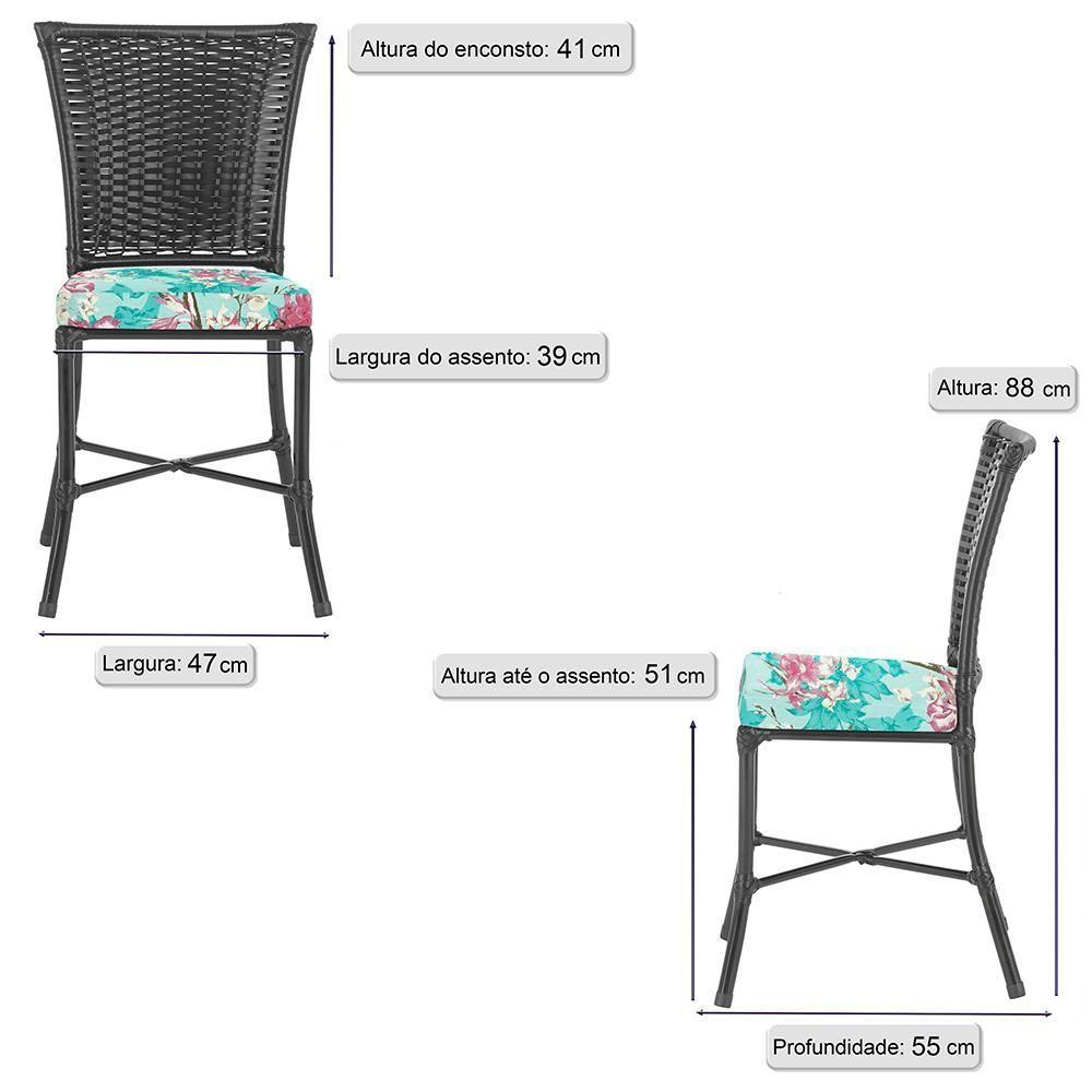 Miniatura Jogo De Cadeiras Para Cozinha - Kit Com 5 Cadeiras Em Aluminio E Fibra Sintetica Turquia Preta Z19