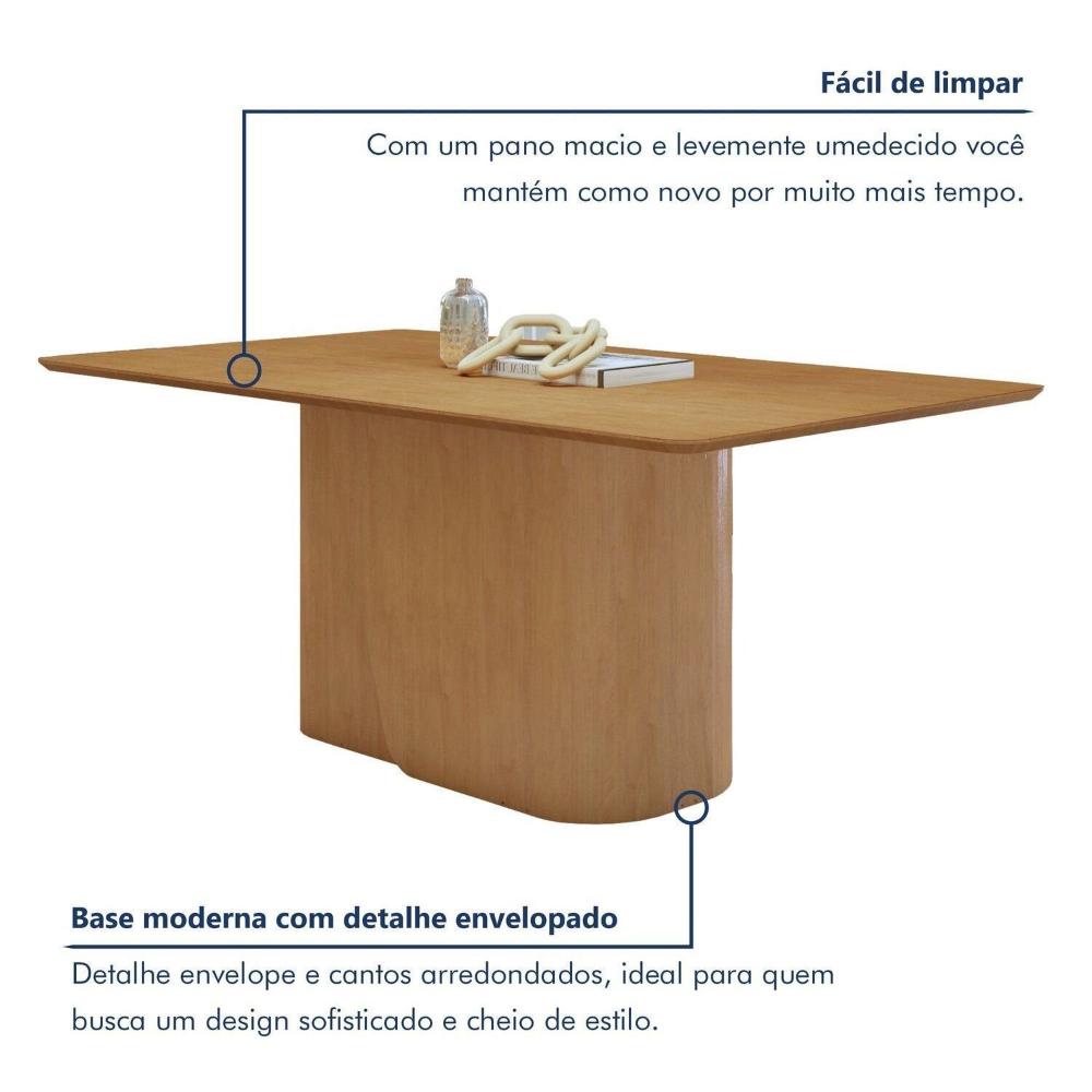 Conjunto Luar 170 Tampo no Glass com 6 Cadeiras Apogeu Amêndoa Clean/Bege