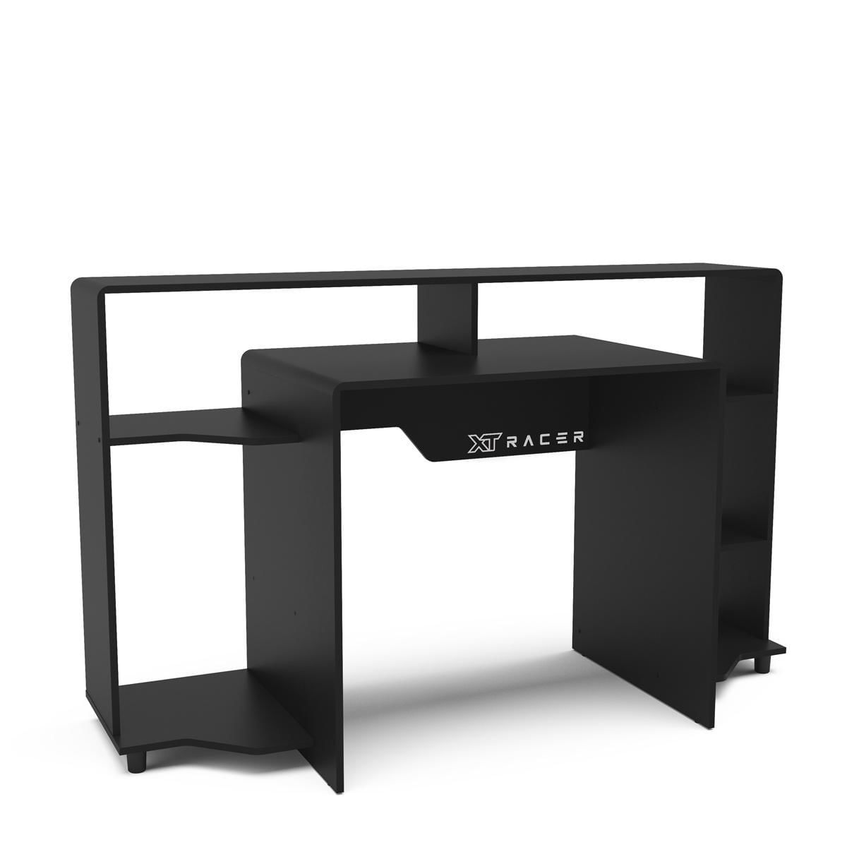 Miniatura Mesa Gamer E Escritóro Xt Racer Control Preta Logo Branco