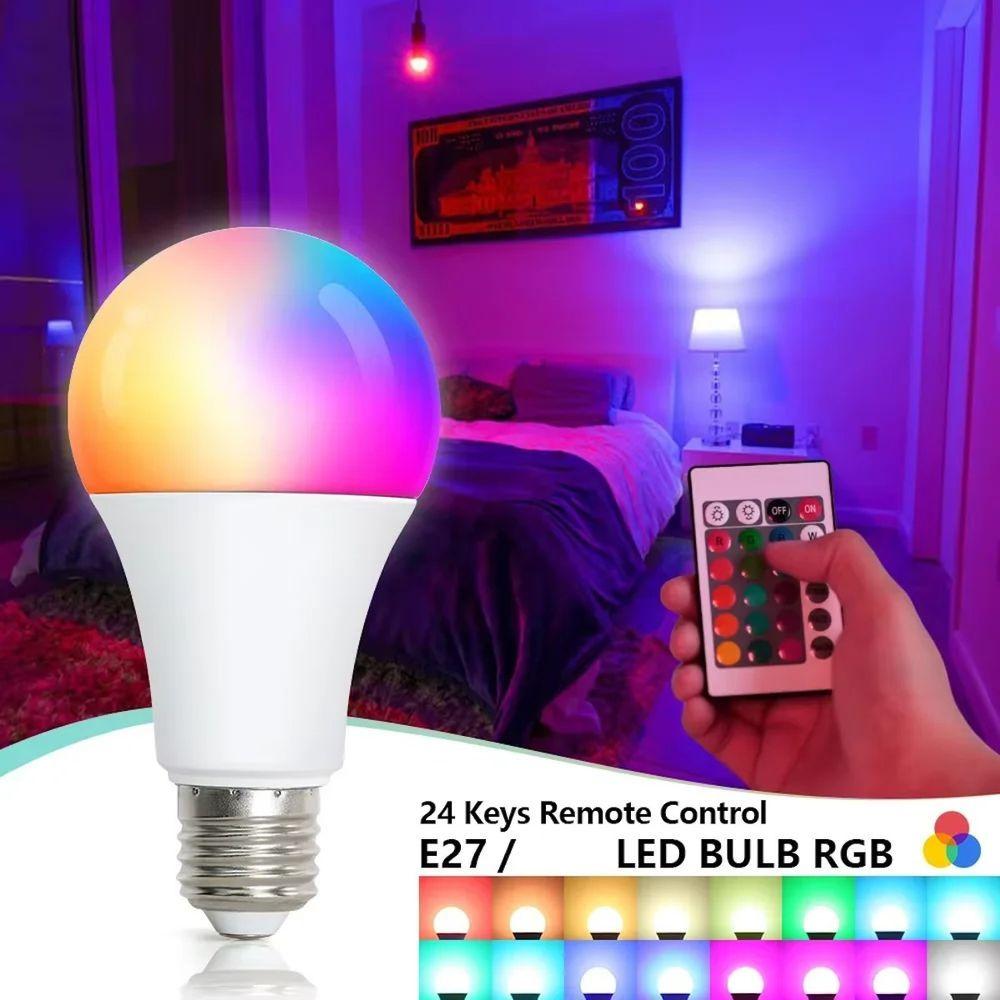 Miniatura Lâmpada Led Rgb Com Controle Remoto E27 Bivolt