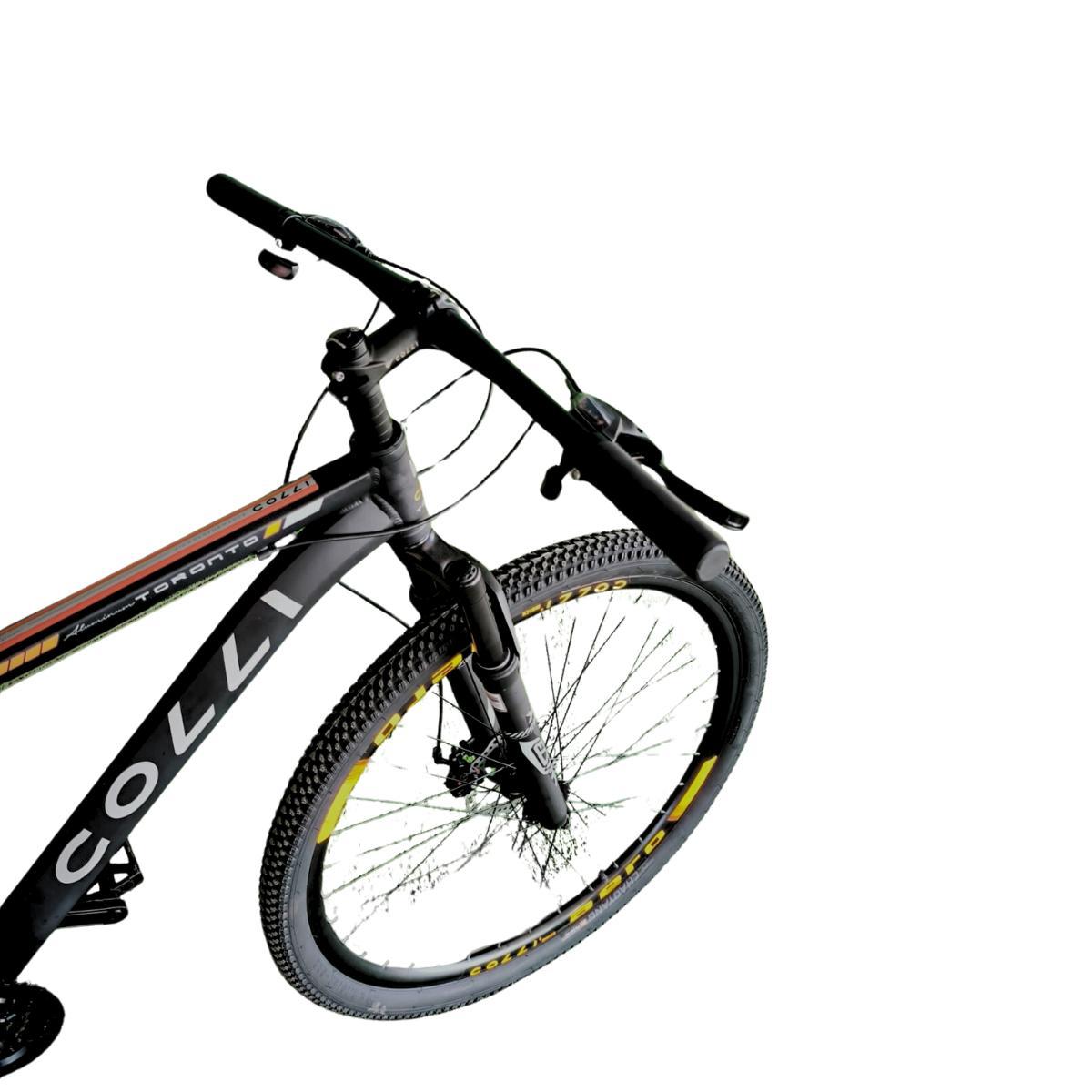 Miniatura Bicicleta Colli Toronto Aro 29 Kit Shimano Preto /Laranja