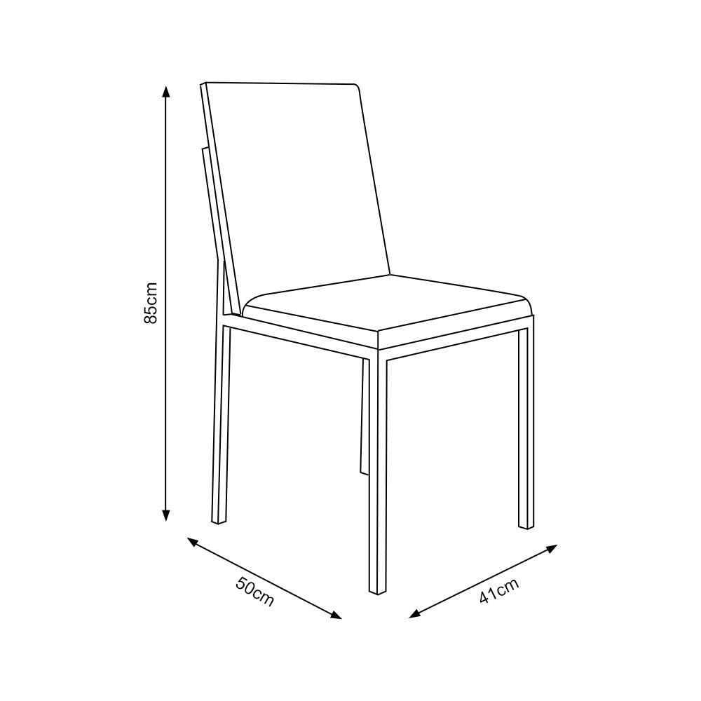 Miniatura Kit 2 Cadeiras De Jantar Estofadas Mônaco Base Cobre Veludo Marrom - Cor: Preto