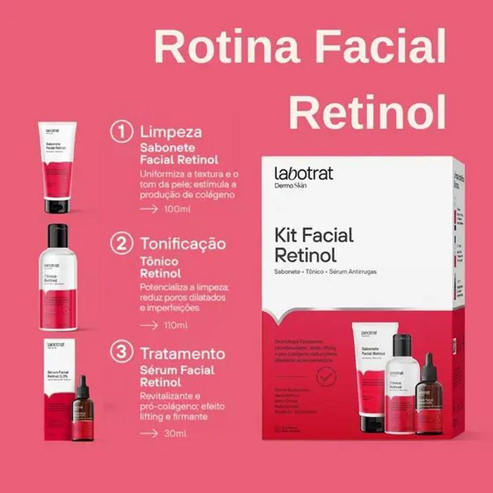 Miniatura Labotrat Dermo Skin Retinol Kit Facial Sab + Tonico + Sérum