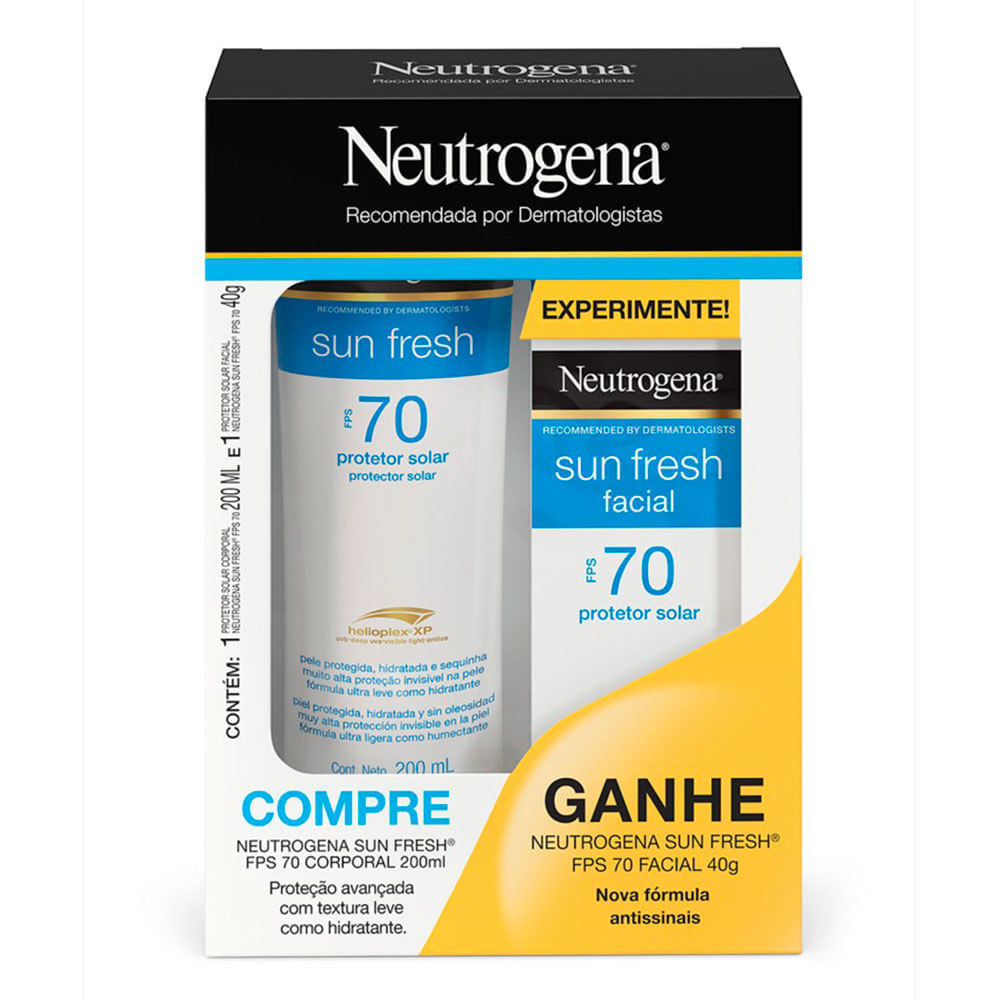 Neutrogena Sun Fresh FPS 70 Kit – Protetor Solar Corporal + Protetor Solar Facial