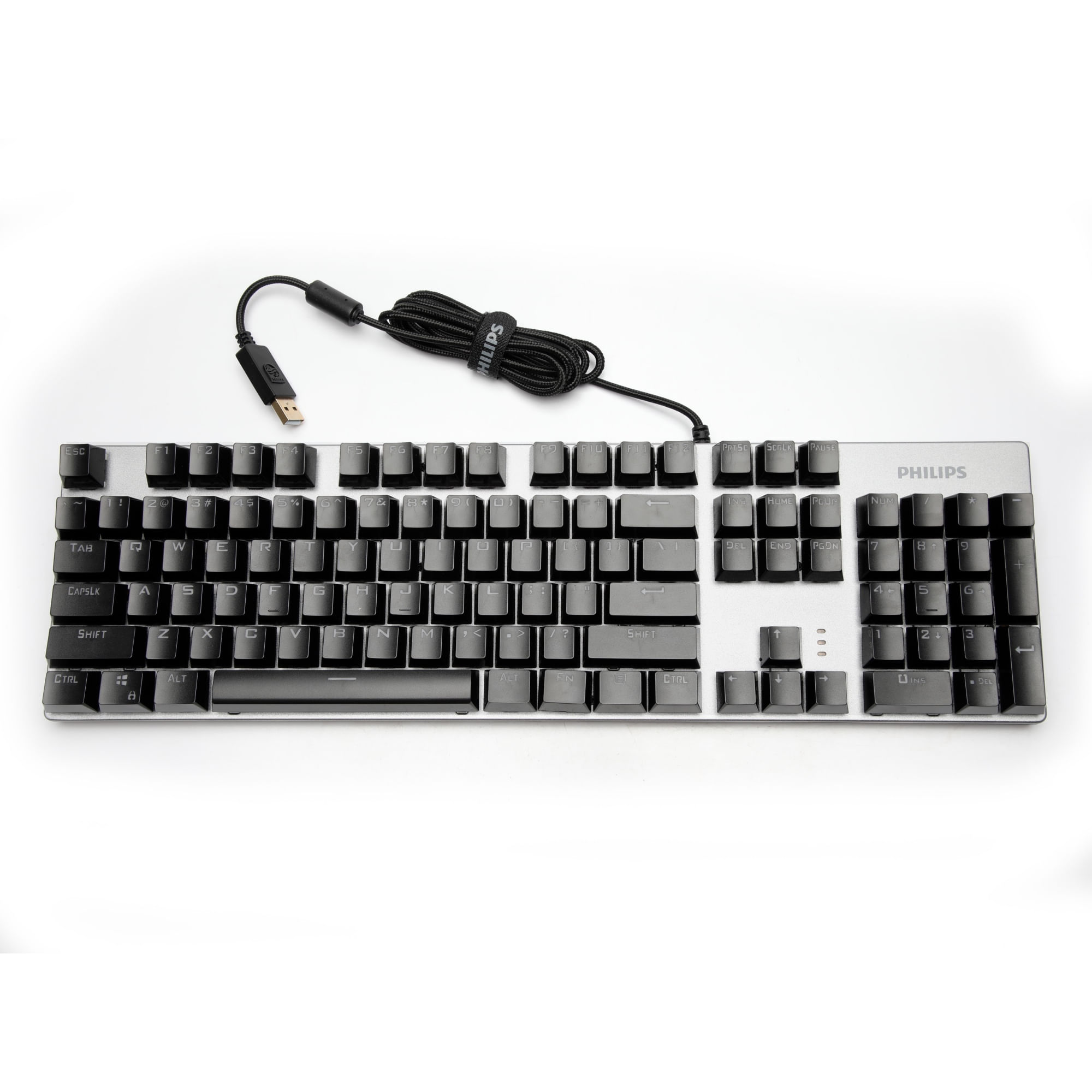 Miniatura Teclado Mecânico Rgb Led Usb Philips Original Jogos SPK 8404 Homologação: 76361703242