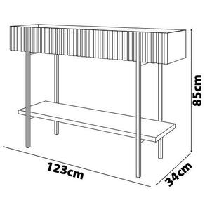 Aparador Cimol Karen com 1 Tampo e 1 Prateleira - Off White/Nature