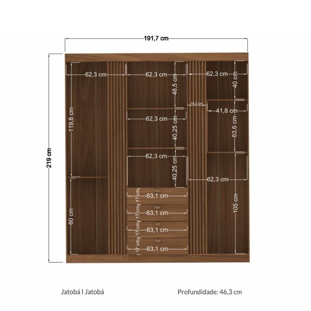 Miniatura Roupeiro 4 Portas Pernambuco 4.4 Jatoba