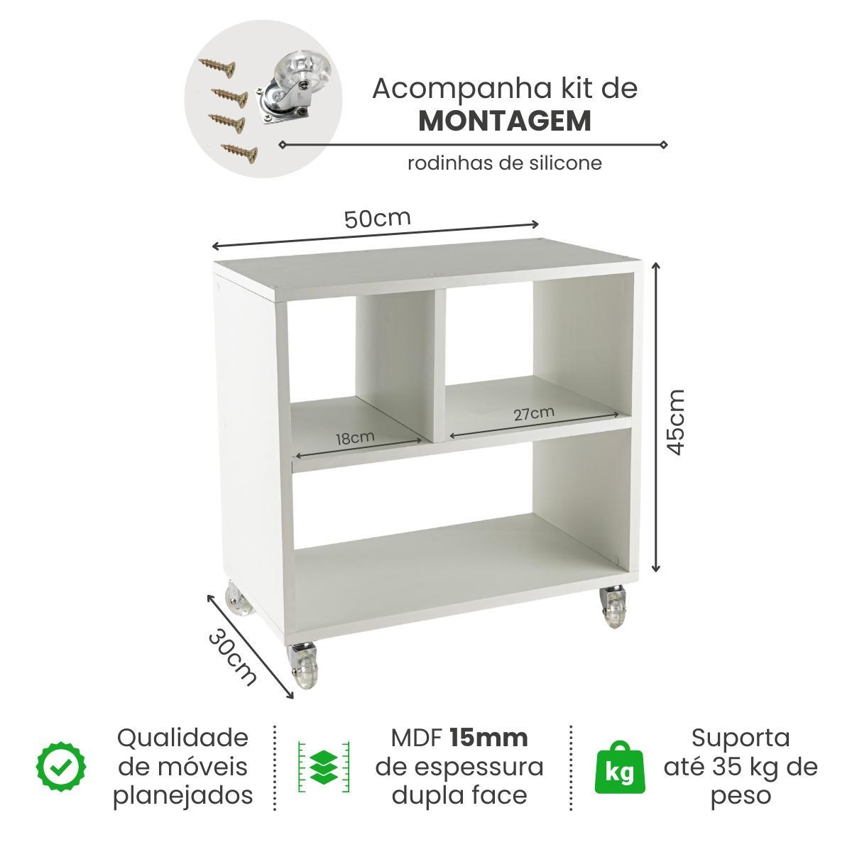 Miniatura Suporte Impressora Carrinho Nicho Mdf Móvel Com Rodinhas