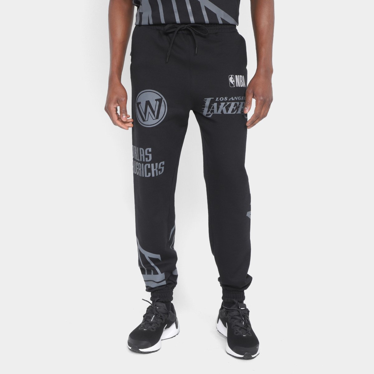 Miniatura Calça Moletom NBA Approve Full Print Preto - P