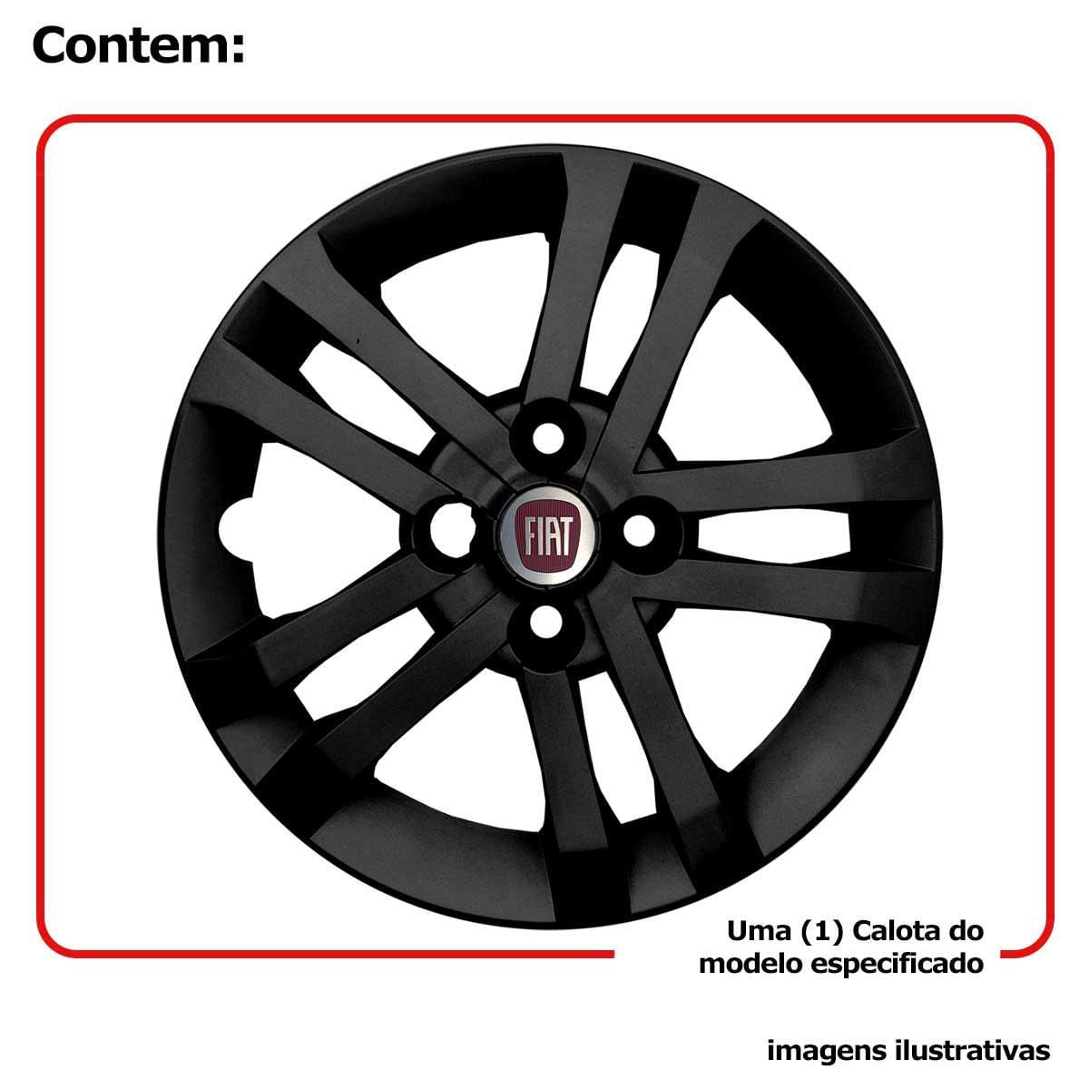 Miniatura Calota Mobi Argo Cronos Aro 14 Black Piano Logo Metal 294cb