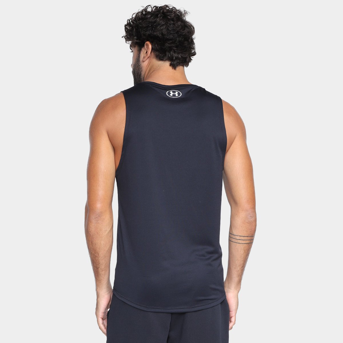 Miniatura Regata Under Armour Tech Masculina Preto+Branco - G