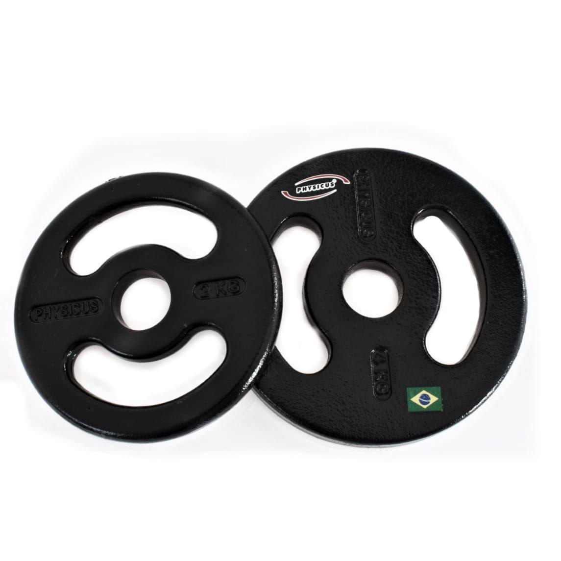 Miniatura Anilha 3Kg Pintada Vazada - Preto 3 Kg