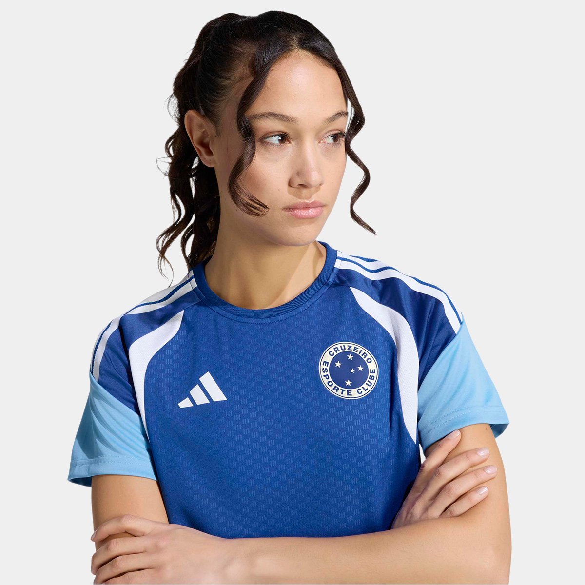 Miniatura Camisa Cruzeiro Treino 26/27 s/n Adidas Feminina Azul - G