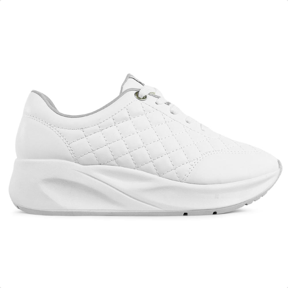Miniatura Tênis Via Uno Moda Plataforma Feminino Branco / Cinza - 38