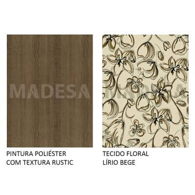 Miniatura Kit 4 Cadeiras 4290 Madesa Rustic/Lírio Bege Cor:Rustic/Lírio Bege