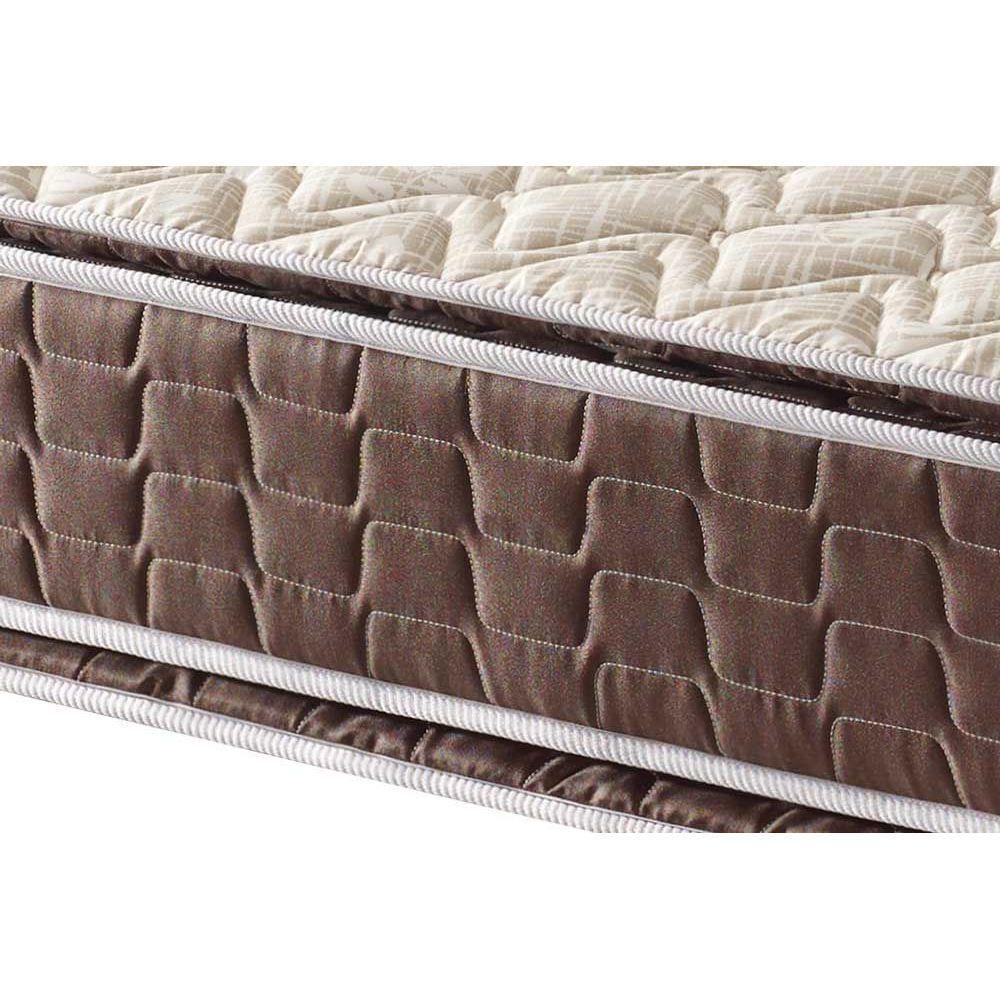 Miniatura Cama Box Baú Queen: Colchão Espuma Anjos D26 / Ag65 Magnum Double Face + Base Brown(158X198)