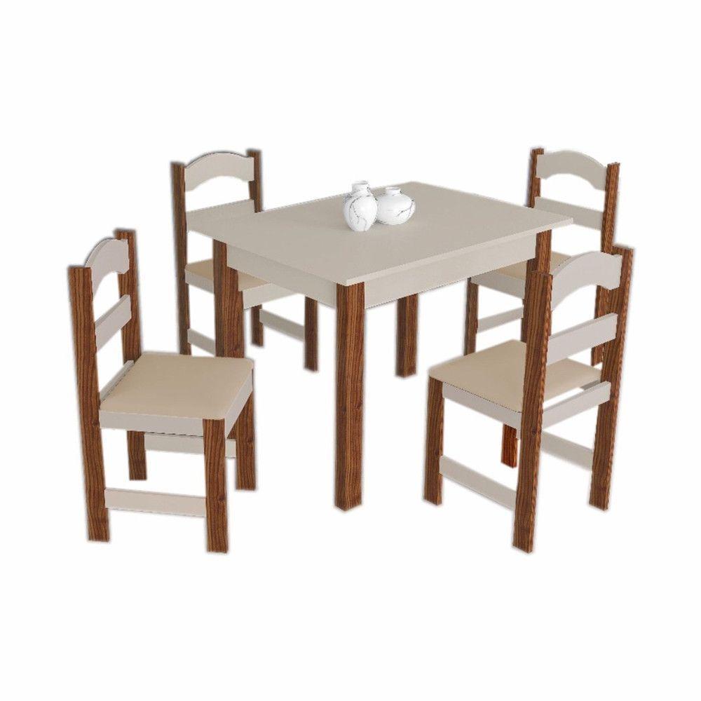 Miniatura Conjunto Mesa De Jantar 1,06x0,77m Araúna Com 4 Cadeiras