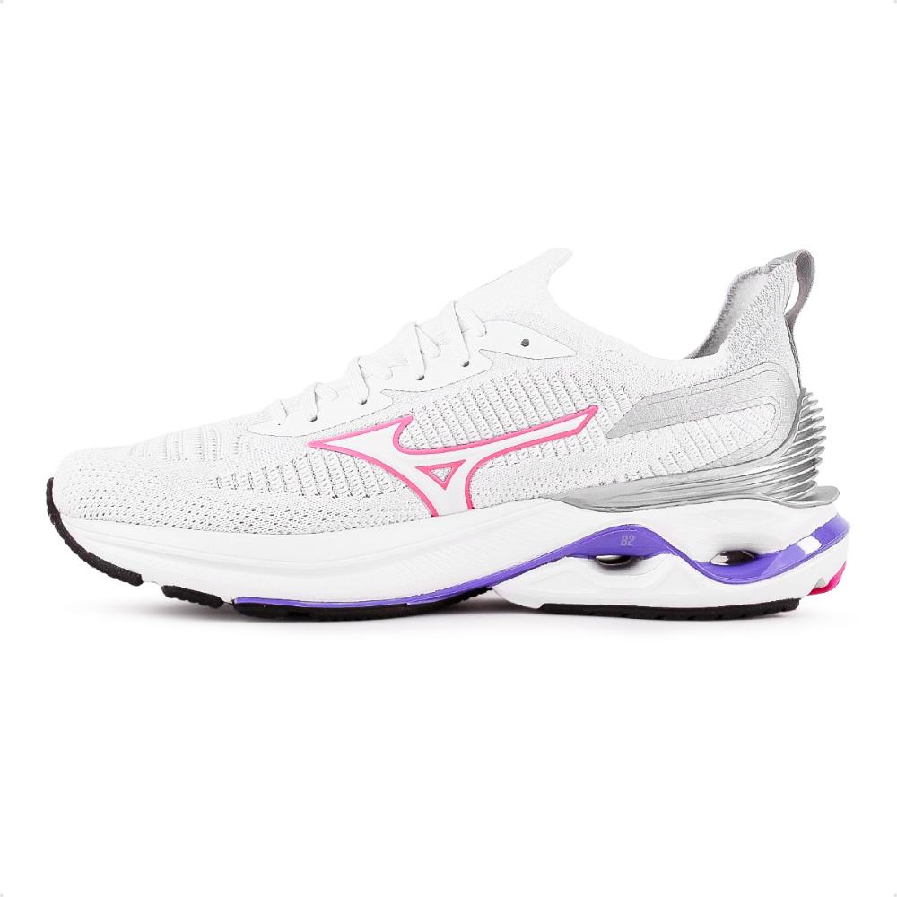 Miniatura Tênis Mizuno Wave Mirai 7 Feminino Branco / Rosa - 35